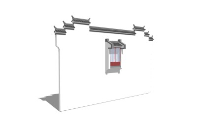 新中式马头墙草图大师模型，马头墙sketchup模型免费下载