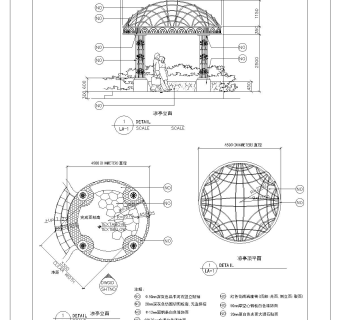 景观亭CAD施工详图下载