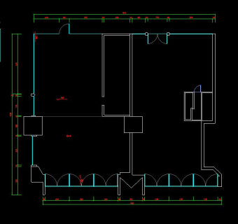 上海某知名面包店面施工图ⅣCAD图纸，面包店cad设计图纸下载
