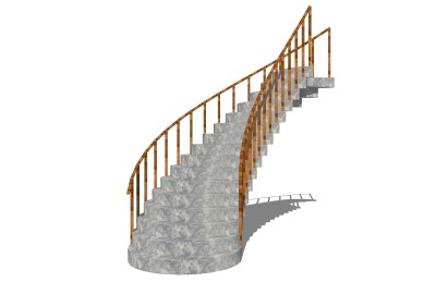 现代弧形楼梯草图大师模型，弧形楼梯sketchup模型免费下载