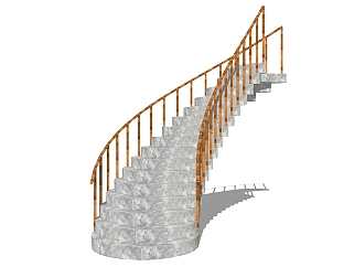 <em>现代弧形楼梯</em>草图大师模型，<em>弧形楼梯</em>sketchup模型免费...