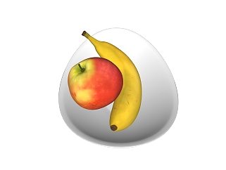 现代水果苹果香蕉免费su模型，水果组合草图大师模型下载