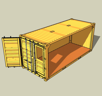 现代集装箱su模型，集装箱草图大师模型下载