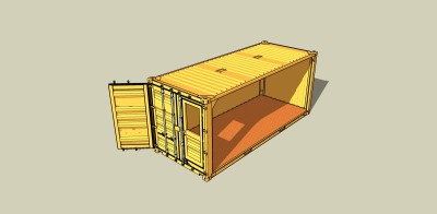 现代集装箱su模型，集装箱草图大师模型下载