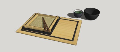 现代茶具草图大师模型，茶具sketchup模型