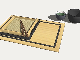 <em>现代茶具</em>草图大师模型，茶具sketchup模型