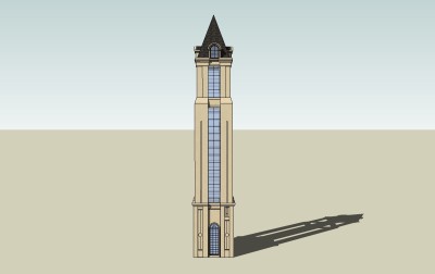 法式塔楼草图大师模型skp模型，塔楼sketchup模型skp文件下载