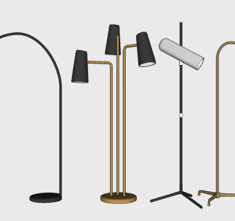 现代风格造型落地灯组合su模型下载、风格造型落地灯组合草图大师模型下载