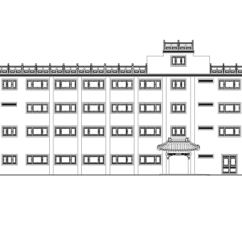 北方四层中式大酒店建筑设计施工图