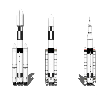 现代航天火箭草图大师模型，火箭sketchup模型免费下载