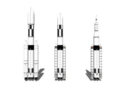 现代航天火箭草图大师模型，火箭sketchup模型免费下载