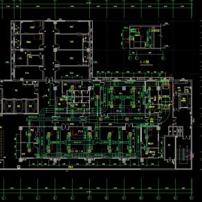 广西某医院净化空调CAD设计图纸，空调CAD工程图纸下载