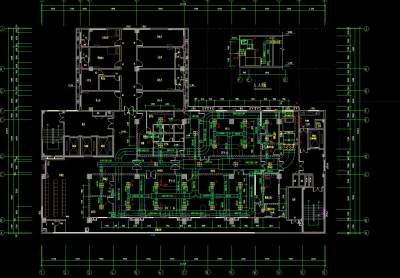 广西某医院净化空调CAD设计图纸，空调CAD工程图纸下载