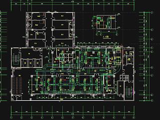 廣西某醫院凈化空調CAD設計圖紙，空調CAD工程圖紙下載