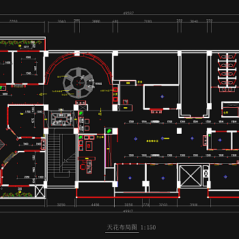 经七路茶楼施工图，cad施工图纸