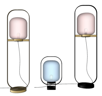 中式落地灯组合草图大师模型，落地灯组合sketchup模型下载