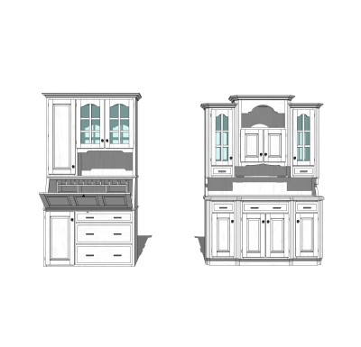 欧式储物柜草图大师模型，储物柜SKP模型下载