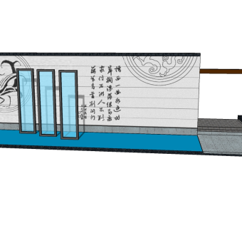 现代景观墙草图大师模型，文化景墙sketchup模型下载