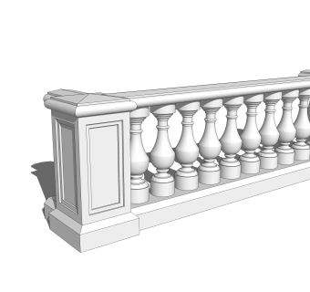 欧式栏杆SU模型，栏杆SKB文件下载