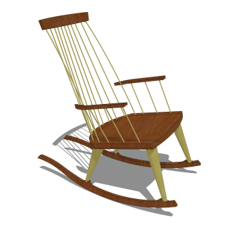 现代摇椅sketchup模型，摇椅草图大师模型下载