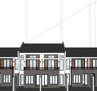 现代独栋别墅草图大师模型下载，独栋别墅sketchup模型