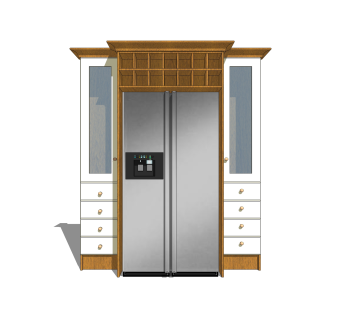 现代冰箱草图大师模型 ，冰箱sketchup模型下载