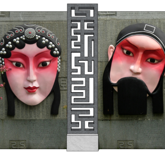 中式景观墙SU模型下载，景观墙skb模型分享