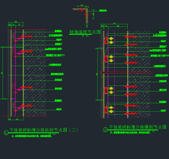 干挂瓷砖标准CAD节点图，干挂瓷砖CAD节点图纸下载