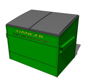 现代环保垃圾箱草图大师模型，垃圾桶SU模型下载