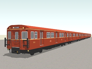 现代火车<em>车厢</em>草图大师模型，火车sketchup模型