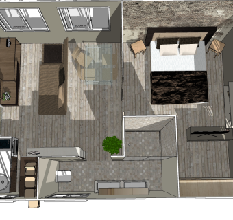  现代风格家装草图大师模型，家装sketchup模型下载