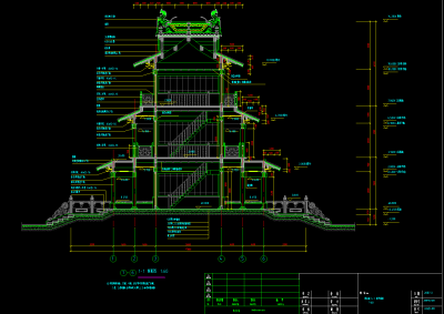 公园仿古建筑施工图，公园建筑CAD图纸下载