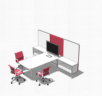 会议桌草图大师模型，会议桌skp模型，会议桌su素材下载