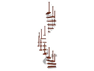 实木螺旋<em>楼梯sketchup模型</em>免费下载