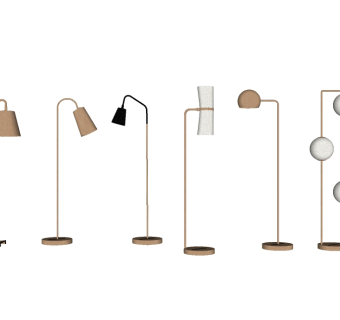现代精品落地灯组合su模型下载、精品落地灯组合草图大师模型下载