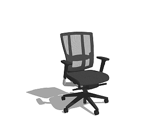 现代<em>黑色</em>简约办公椅su模型，办公椅sketchup模型下载