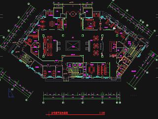 售楼中心cad施工图，CAD建筑施工图