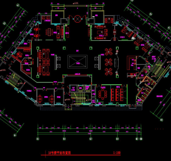 售楼中心cad施工图，CAD建筑施工图