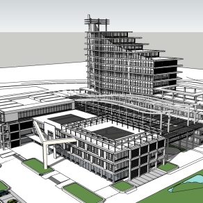 现代医院草图大师模型，医院sketchup模型