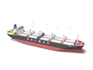 现代大型货轮skb<em>文件模型</em>，货船sketchup模型下载