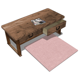 日式单桌SU模型下载，桌子草图大师模型