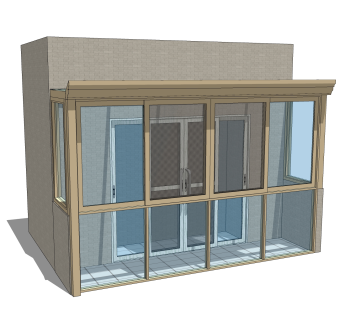 现代风阳光房3su模型下载