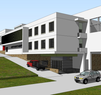 现代独栋别墅草图大师模型下载，独栋别墅sketchup模型