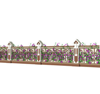 现代围墙护栏免费su模型，栏杆skp模型下载