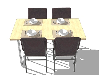 <em>现代简约餐桌</em>椅草图大师模型，餐桌椅skb文件