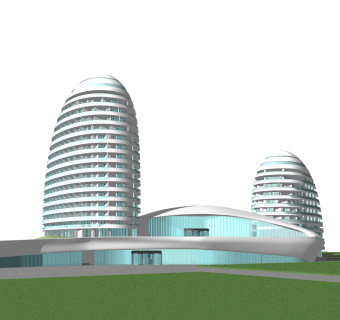 现代写字楼草图大师模型，写字楼sketchup模型免费下载