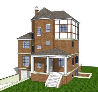现代别墅外观草图大师模型，别墅外观sketchup模型免费下载