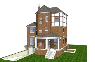 现代别墅外观草图大师模型，别墅外观sketchup模型免费下载