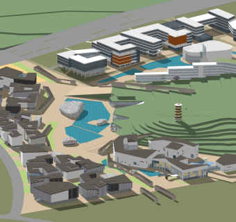 现代造型商业街草图大师模型，商业广场sketchup模型免费下载