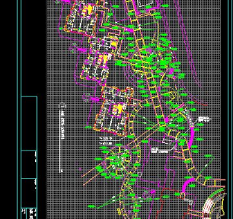 某小区运动区拉膜广场景观设计施工图CAD图纸